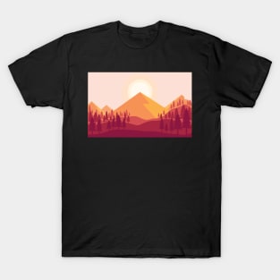 Sunset Mountain Landscape (large) T-Shirt